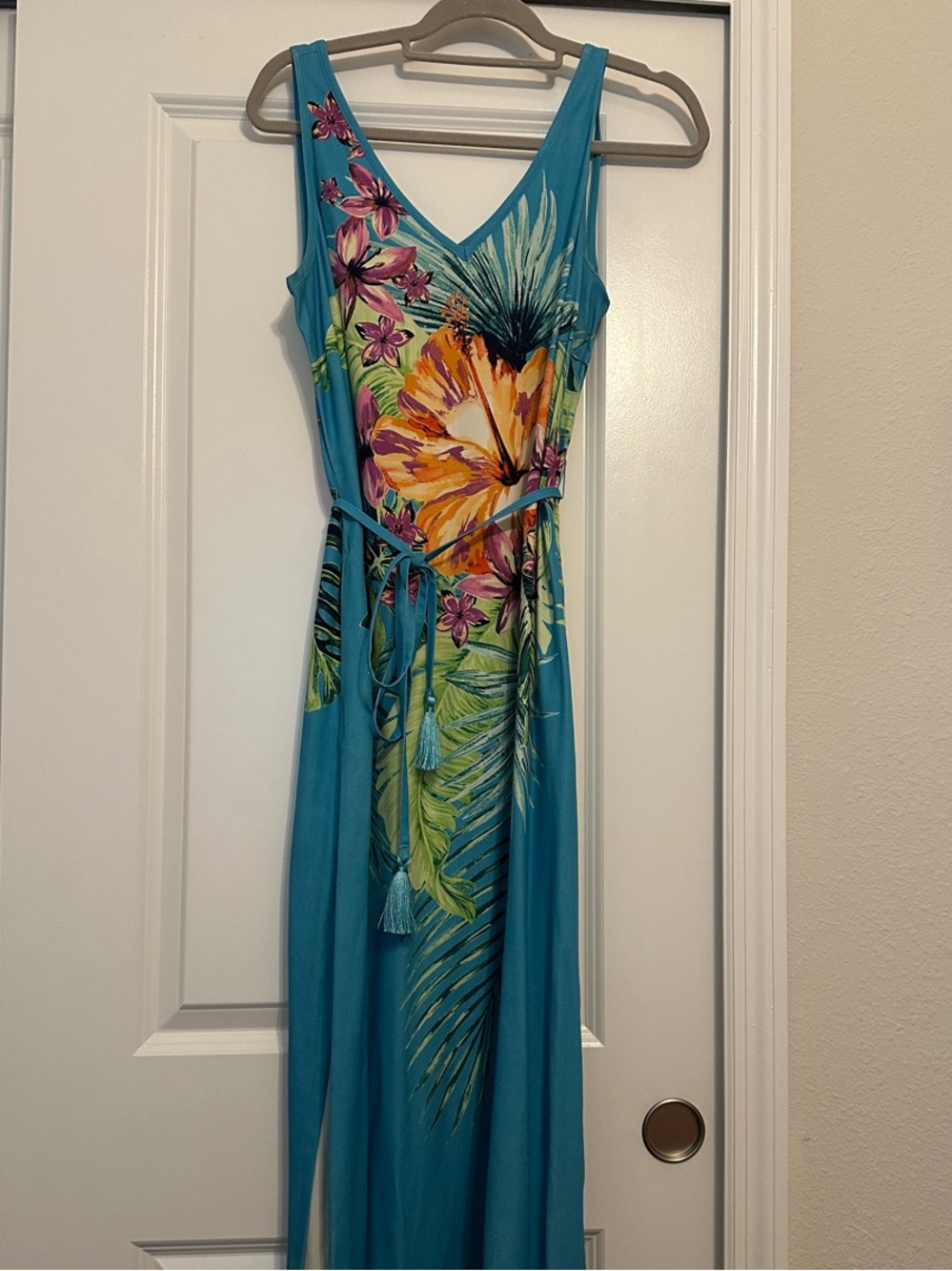Tommy Bahama Tropical Teal Floral Maxi Dress